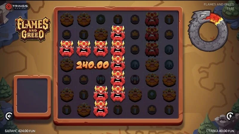 Flames and Greed – suuri voitto peruspelissä